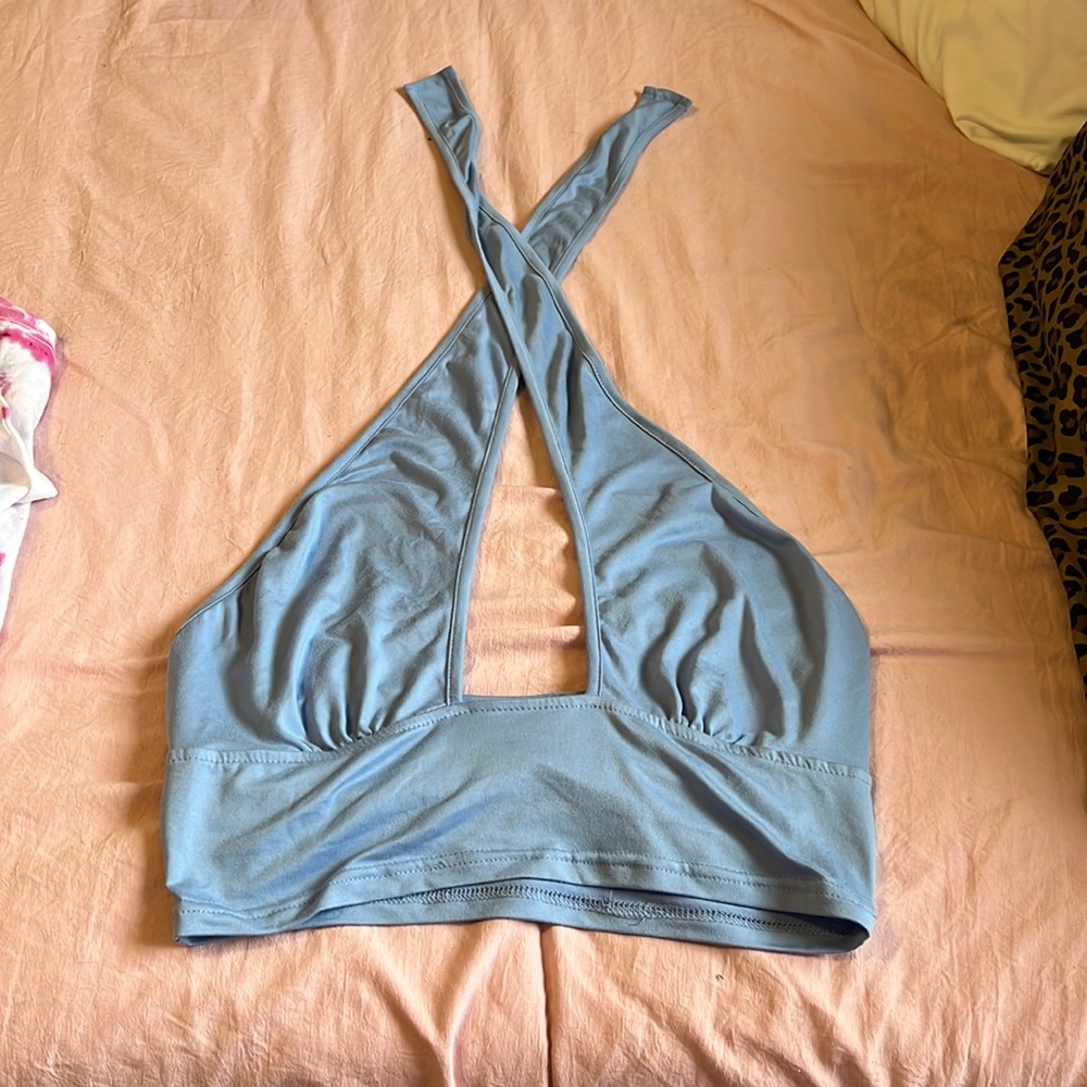 Purple cross bralette top